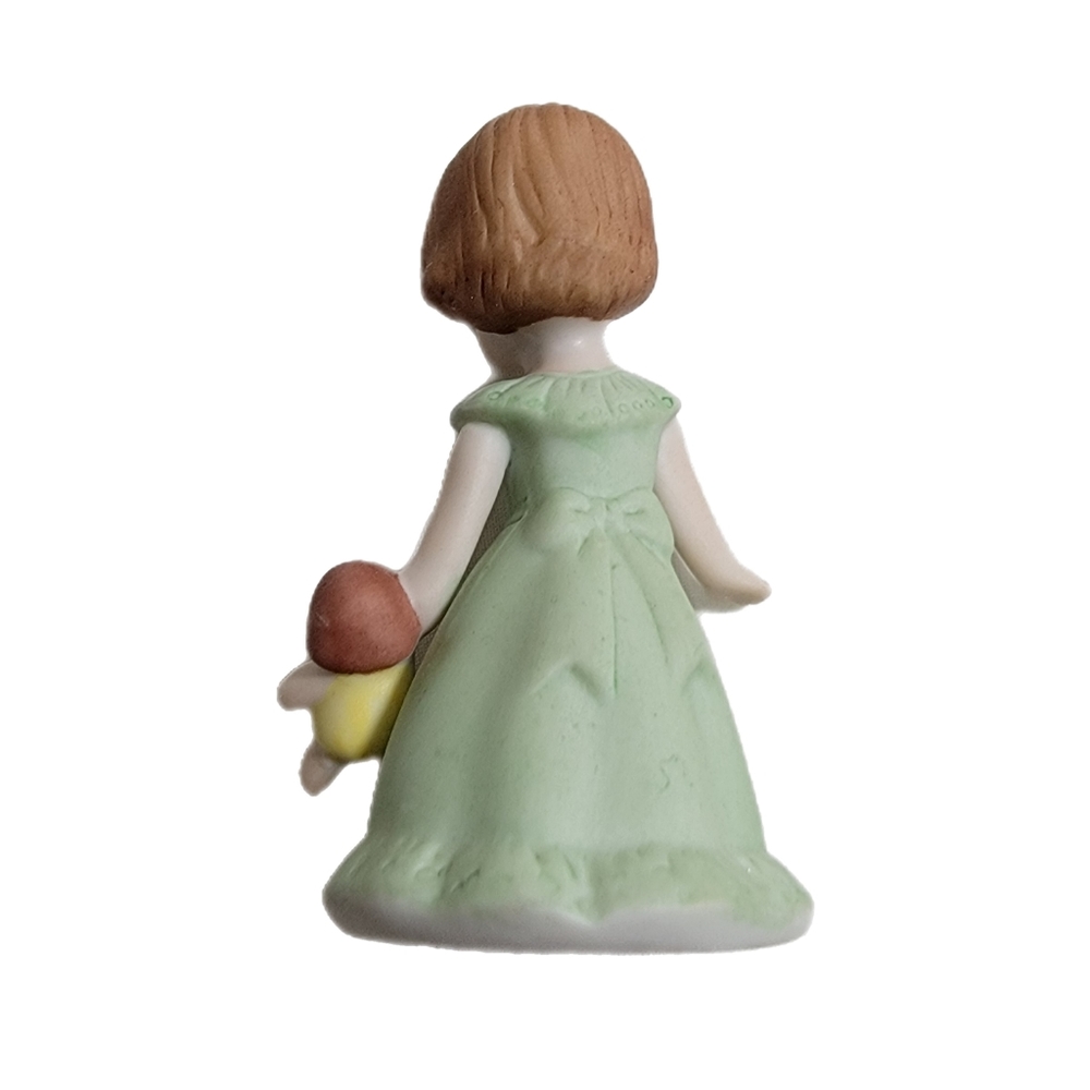 Vintage Growing Up Birthday Girl 3rd Green Dress 1982 Figurine Cake Top Enesco - Picture 5 of 7